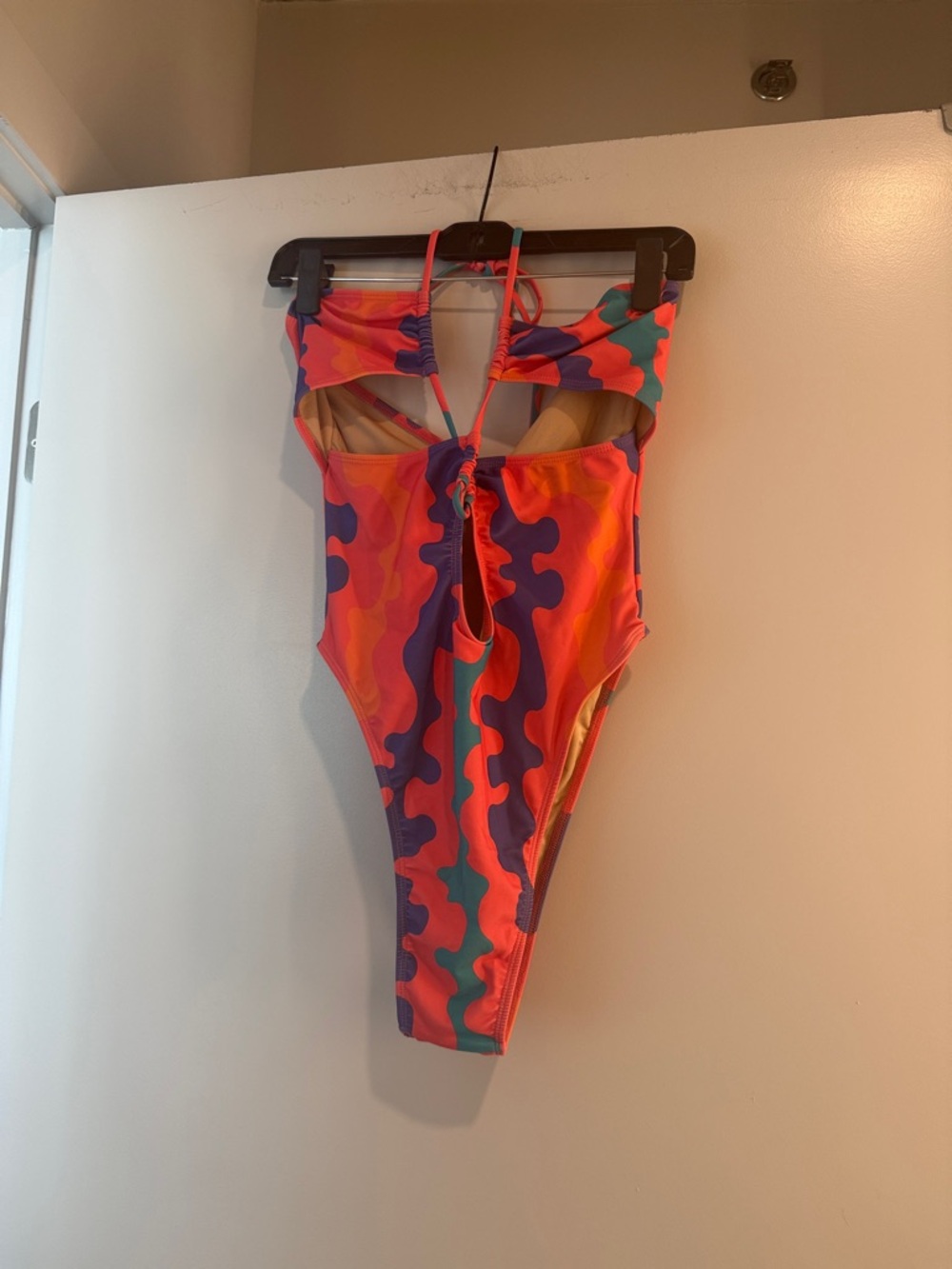 Fashion Nova  One-Piece Swimsuit in Coral, Orange, Purple